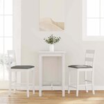 vidaXL Tabourets de bar avec coussins 2 Pièces blanc bois massif d'hévéa