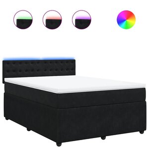 vidaXL Sommier à lattes de lit avec matelas Noir 140x200 cm Velours