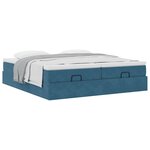 VidaXL Cadre de lit ottoman avec matelas bleu foncé 160x200 cm velours