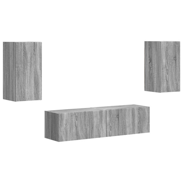 vidaXL Ensemble meuble TV 4 Pièces Gris Sonoma Bois d'ingénierie
