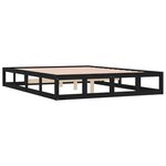 vidaXL Cadre de lit sans matelas noir 200x200 cm bois massif