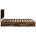 vidaXL Lit de Rangement Chêne fumé 160 x 200 cm Bois d'ingénierie