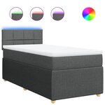 vidaXL Sommier à lattes de lit avec matelas Gris foncé 80x200 cm Tissu
