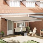 vidaXL Auvent Rétractable Beige 450 × 300 cm Polyester et Acier