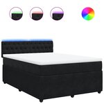 vidaXL Sommier à lattes de lit et matelas Noir 160x200 cm Velours