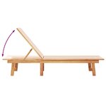 vidaXL Chaises longues lot de 2 table crème bois d'acacia et textilène
