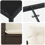 vidaXL Set de salle à manger de jardin de 9 pièces avec coussins Marron Poly Rotin