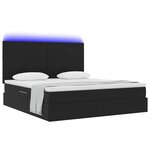 vidaXL Lit de rangement LED avec matelas Noir 160 x 200 cm Velours