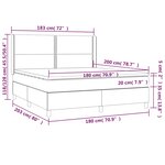 vidaXL Sommier à lattes de lit matelas et LED Crème 180x200 cm Tissu