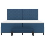 vidaXL Lit à ressorts avec matelas Bleu 200 x 200 cm tissu