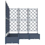 vidaXL Jardinière avec treillis 5 Pièces Grise 120x120x125 5 cm