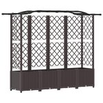 vidaXL Lit Élevé avec Treillis et Toit Marron 204 x 40 x 138 cm PP