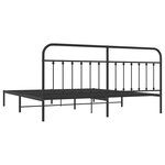 vidaXL Cadre de lit métal sans matelas avec tête de lit noir 200x200cm