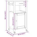 vidaXL Chariot de cuisine MONZA Noir 48 x 40 x 88 5 cm
