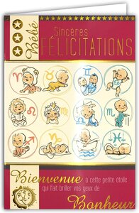 Carte Félicitations Naissance ou Adoption Bébé Fille Enveloppe Rose 12x17 5cm