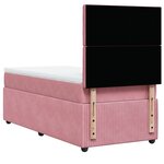 vidaXL Sommier à lattes de lit avec matelas Rose 90x190 cm Velours