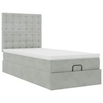 vidaXL Cadre de lit ottoman avec matelas gris clair 80x200 cm velours