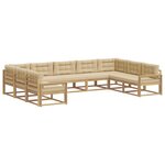 vidaXL Ensemble de canapés d'extérieur 9 pc Blanc et Beige