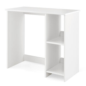 Bureau d'ordinateur table de travail pour petit espace avec 2 compartiments bureau informatique 40 x 80 x 74 cm blanc 20_0007990