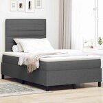 vidaXL Lit à ressorts avec matelas et LED gris foncé  120 x 190 cm  tissu