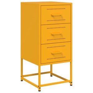 vidaXL Table de chevet jaune moutarde 36x39x78 cm acier