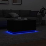 vidaXL Table basse avec lumières LED noir 90x50x40 cm