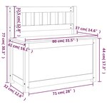 vidaXL Banc Noir 80x41x77 cm Bois de pin massif