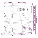 vidaXL Cabinet de chevet avec étagère 2 Pièces Chêne noir 41 x 31 x 51 cm