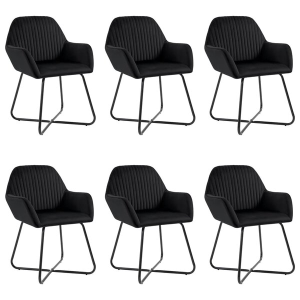 vidaXL Chaises à manger lot de 6 noir velours