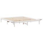 vidaXL Cadre de lit avec tables de chevet Blanc Blanc