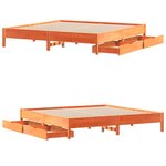 vidaXL Cadre de lit sans matelas cire marron 180x200cm bois pin massif
