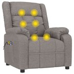 vidaXL Fauteuil électrique de massage Taupe Tissu