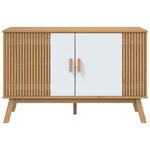 vidaXL Buffet OLDEN blanc et marron 114x43x73 5 cm bois massif de pin