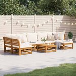 vidaXL Salon de jardin avec coussins 8 Pièces bois massif d'acacia