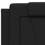 vidaXL Coussin de tête de lit noir 200 cm similicuir