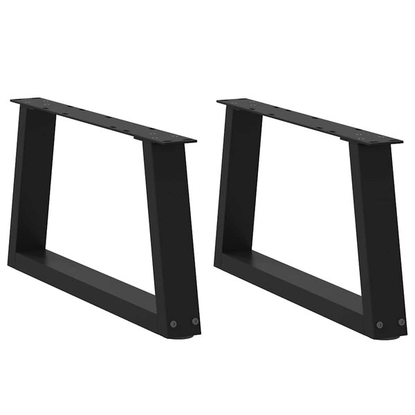 vidaXL Pieds de table basse en forme de V  2 pièces  noir  60 x (30-31 3) cm  acier