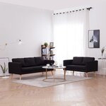 vidaXL Ensemble de canapé 2 Pièces tissu noir