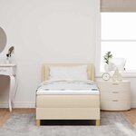 vidaXL Lit à ressorts avec matelas Crème 200 x 100 cm tissu