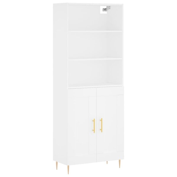 vidaXL Buffet haut Blanc 69 5x34x180 cm Bois d'ingénierie