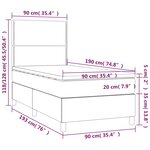 vidaXL Sommier à lattes de lit avec matelas Noir 90x190 cm Similicuir
