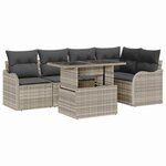 vidaXL Ensemble de canapé de jardin 6 Pièces Gris clair Poly Rattan