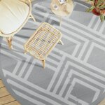 vidaXL Tapis d'extérieur gris Ø200 cm PP