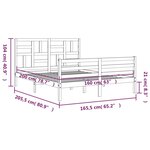 vidaXL Cadre de lit sans matelas 160x200 cm bois massif