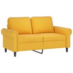 vidaXL Canapé à 2 places Jaune 120 cm Velours