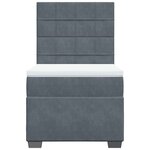 vidaXL Sommier à lattes de lit et matelas Gris foncé 80x200 cm Velours