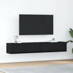 vidaXL Meuble TV 2 Pièces chêne noir 80x31x25 5 cm bois d'ingénierie