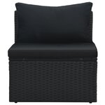 vidaXL Salon de jardin 6 Pièces avec coussins résine tressée noir