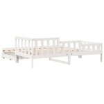 vidaXL Lit de jour avec gigogne et tiroirs sans matelas blanc 80x200cm