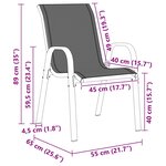 vidaXL Chaises empilables de jardin lot de 6 Gris Tissu textilène
