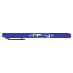 Marqueur Permanent MONO twin 0 8 et 0 4 mm Bleu TOMBOW